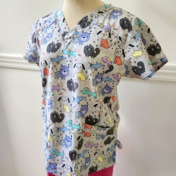 WonderWink nurse hospital scrubs-cats & dogs size M - Picture 2 of 8